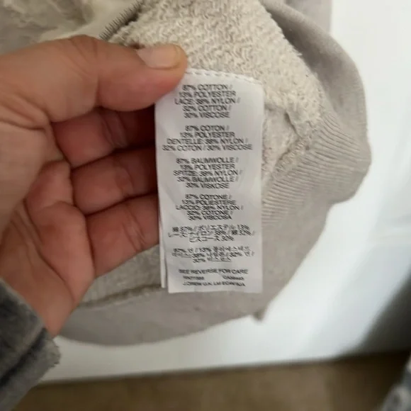 J. Crew Lace Sweatshirt Oatmeal Color. Cotton. - Picture 5 of 9